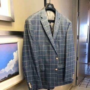Blazer - Austin Reed - tropical wool windowpane plaid.
